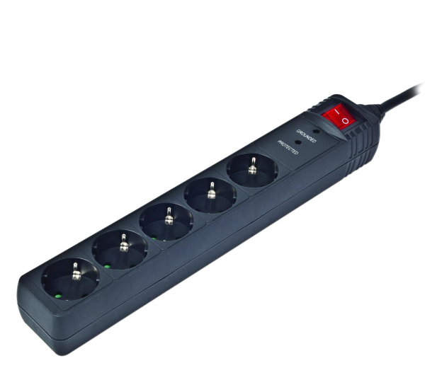 GEMBIRD Listwa zasilająca 5 X German socket/3m SPG5-C-10 - 1230943 - zdjęcie